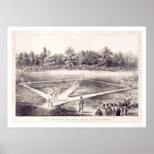 Nationaler Zeitvertreib-Baseball 1866 Poster