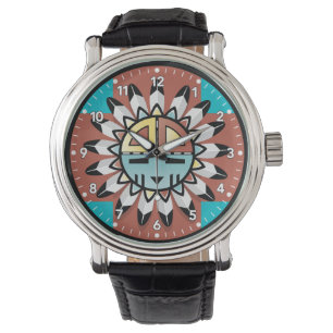 Nationales amerikanisches Hopi Kachina Tribal Art  Armbanduhr