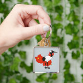 Nationales Birdorable: Rot-gekrönter Kran der Schlüsselanhänger (Hand)