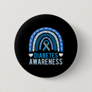 Nationales Diabetesbewusstsein Monat blaues Band-R Button