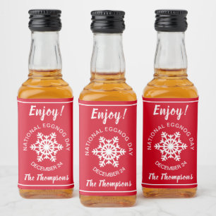Nationales Eggnog Day Celebration Dezember 24 Rot Alkoholflaschenetikett