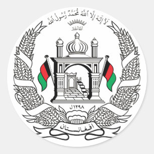 Nationales Emblem Afghanistans Runder Aufkleber