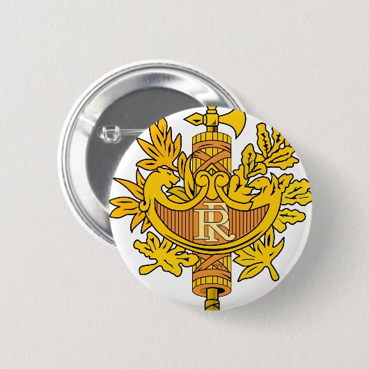 Nationales Emblem Frankreichs Button (Vorne & Hinten)