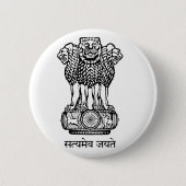 Nationales Emblem Indiens Button (Vorderseite)