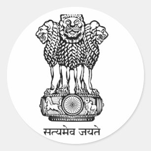 Nationales Emblem Indiens Runder Aufkleber