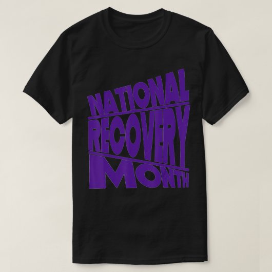 Nationales Erholung Monat Lila Typografie-Design T-Shirt (Design vorne)