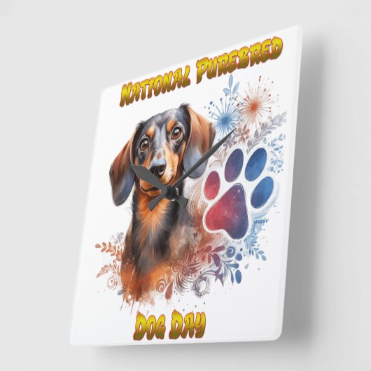 Nationales Festival der reinrassigen Hunde Quadratische Wanduhr (Winkel)