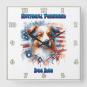 Nationales Festival der reinrassigen Hunde Quadratische Wanduhr (Vorderseite)