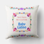 Nationales hispanisches Erbe farbenfrohe Blüte Kissen (Rückseite)