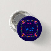 Nationales hispanisches Erbe Geburtstag farbenfroh Button (Vorne & Hinten)