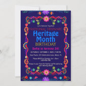 Nationales hispanisches Erbe Geburtstag farbenfroh Einladung (Vorderseite)