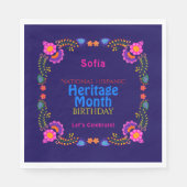 Nationales hispanisches Erbe Geburtstag farbenfroh Serviette (Vorderseite)