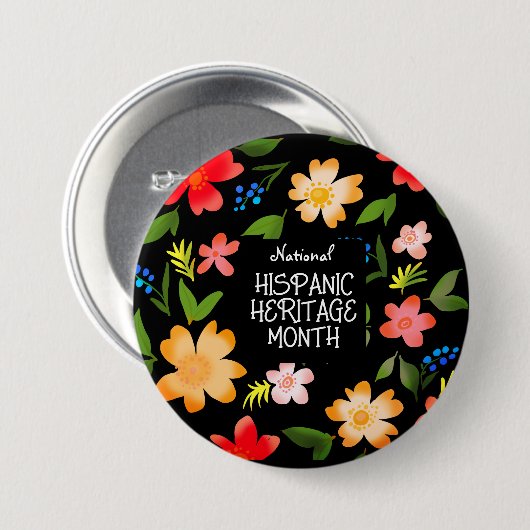 Nationales HISPANISCHES ERBE MONAT Button (Vorne & Hinten)