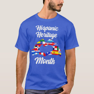 Nationales hispanisches Erbe Monat Herz Latino Cou T-Shirt