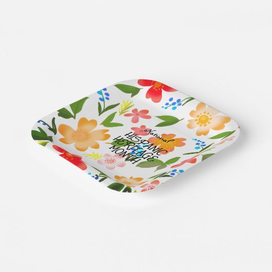 Nationales HISPANISCHES ERBE MONAT Pappteller (Gewinkelt)