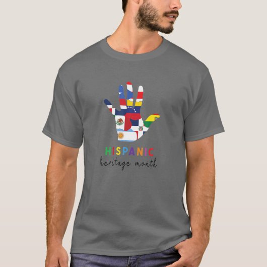 Nationales hispanisches Kulturerbe Monat mit Lände T-Shirt (Vorderseite)