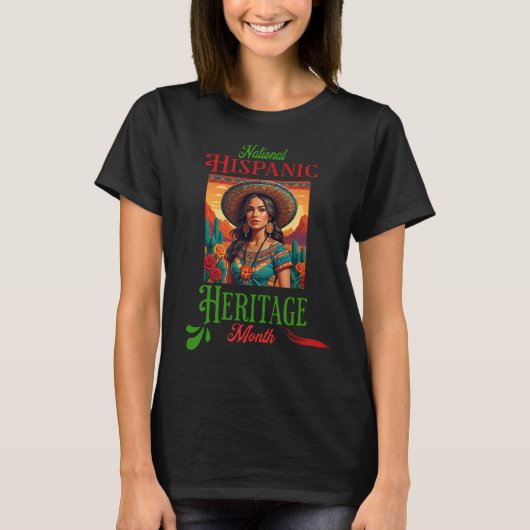 Nationales hispanisches Kulturerbe Monat T-Shirt (Vorderseite)