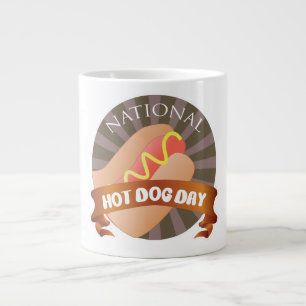 Nationales Hot Dog Day-Zeichen Jumbo-Tasse