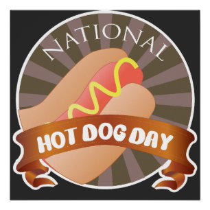 Nationales Hot Dog Day-Zeichen Poster