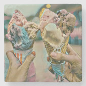 Nationales Ice Cream Day-Geschenk Steinuntersetzer (Vorderseite)