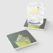 Nationales Ice Cream Day-Geschenk Steinuntersetzer (Seitenansicht)