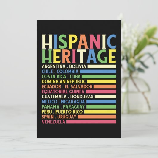 Nationales lateinamerikanisches Kulturerbe Monat Einladung (Stehend Vorderseite)