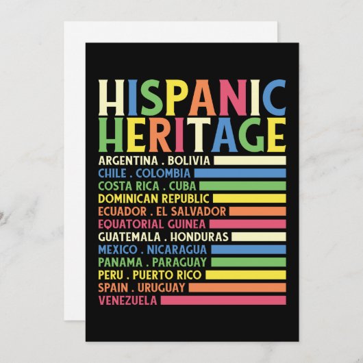 Nationales lateinamerikanisches Kulturerbe Monat Einladung (Vorne/Hinten)