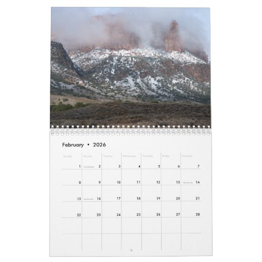 Nationales Monument-Kalender Colorados Kalender (Feb 2026)