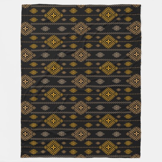 Nationales Muster Boho Kultur Ethnic Design Fleecedecke (Vorderseite)