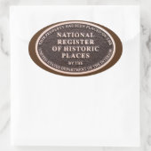Nationales Register historischer Stätten Ovaler Aufkleber (Tasche)