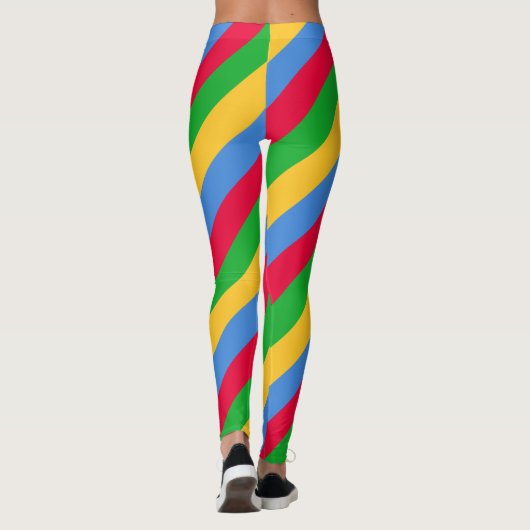 Nationalfarben der Flagge Eritreas diagonal gestre Leggings (Rückseite)