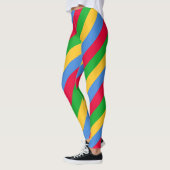 Nationalfarben der Flagge Eritreas diagonal gestre Leggings (Links)
