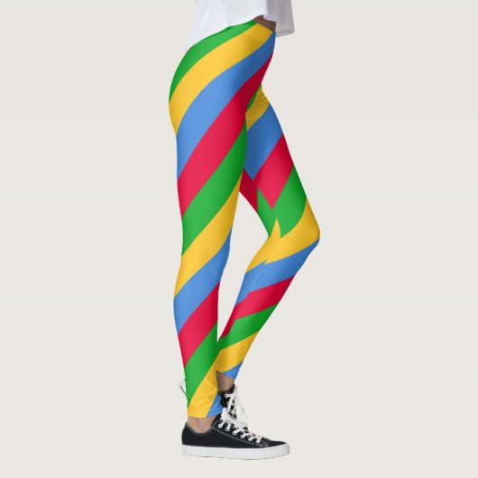 Nationalfarben der Flagge Eritreas diagonal gestre Leggings (Rechts)