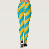 Nationalfarben der Flagge Kasachstans diagonal ges Leggings (Rückseite)