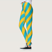 Nationalfarben der Flagge Kasachstans diagonal ges Leggings (Links)
