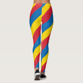 Nationalfarben der mongolischen Flagge - Diagonal Leggings (Rückseite)