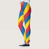 Nationalfarben der mongolischen Flagge - Diagonal Leggings (Links)
