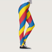 Nationalfarben der mongolischen Flagge - Diagonal Leggings (Rechts)
