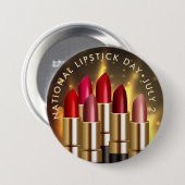 Nationalfeiertag der Lipstick-Karten, FARBIGE LIPS Button (Vorne & Hinten)