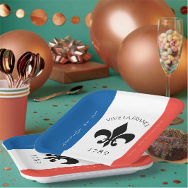 Nationalfeiertag Fleur-de-Lis Tricolore Frankreich Pappteller