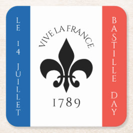 Nationalfeiertag Fleur-de-Lis Tricolore Frankreich Rechteckiger Pappuntersetzer