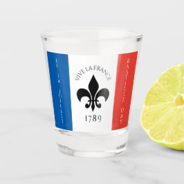 Nationalfeiertag Fleur-de-Lis Tricolore Frankreich Schnapsglas