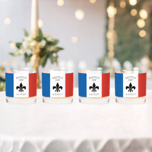 Nationalfeiertag Fleur-de-Lis Tricolore Frankreich Whiskyglas
