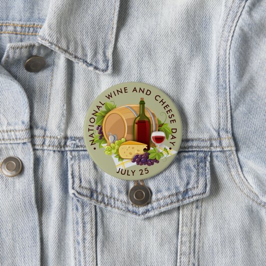 Nationalfeiertag für Wein und Käse Button (Beispiel)