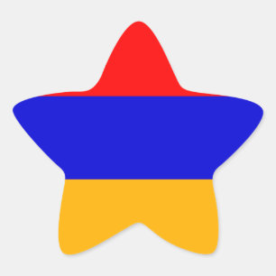 Nationalflagge Armenien Stern-Aufkleber