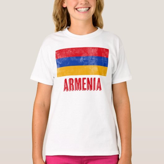 Nationalflagge Armeniens (Grunge Look) T-Shirt (Vorderseite)