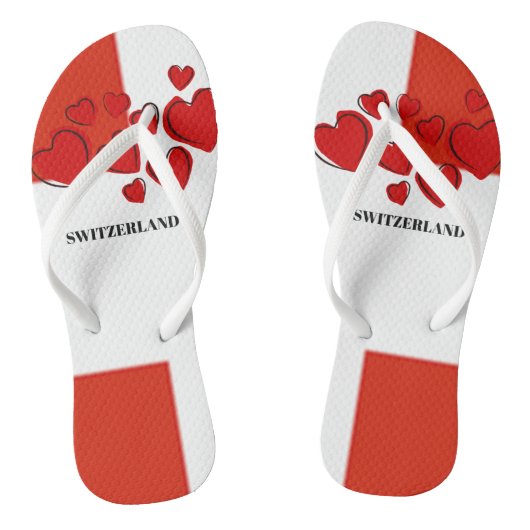 Nationalflagge der Schweiz Badesandalen (Fußbett)
