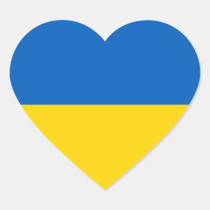 Nationalflagge der Ukraine Herz-Aufkleber