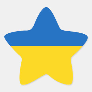 Nationalflagge der Ukraine Stern-Aufkleber