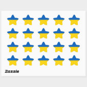 Nationalflagge der Ukraine Stern-Aufkleber (Blatt)